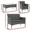 Gardeon 4-Piece Outdoor Sofa Set Rattan Furniture with Two Pillows Grey