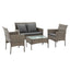 Gardeon 4-Piece Outdoor Sofa Set with Two Pillows Rattan Furniture Grey