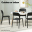 Gardeon 4PC Outdoor Dining Chairs Stackable PP Patio Chair Garden Furniture Black