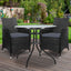 Gardeon 3PC Bistro Set Outdoor Furniture Rattan Table Chairs Cushion Patio Garden Idris