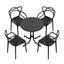 Gardeon 5PCS Outdoor Dining Set Table and Chairs Garden Patio Furniture Entwine Black