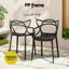 Gardeon 5PCS Outdoor Dining Set Table and Chairs Garden Patio Furniture Entwine Black