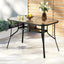 Gardeon 120CM Outdoor Dining Table Steel Parasol Hole Desk Patio Furniture Black