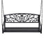Gardeon Outdoor Porch Swing Chair Patio Furniture Floral Backrest 2 Seater Black