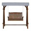 Gardeon Outdoor Wooden Swing Chair Garden Bench Canopy Cushion 2 Seater Charcoal