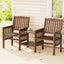 Gardeon Outdoor Garden Bench Loveseat Wooden Table Chairs Patio Furniture Brown