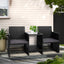 Gardeon Outdoor Setting Wicker Loveseat Birstro Set Patio Garden Furniture Black