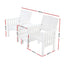 Gardeon Outdoor Garden Bench Loveseat Wooden Table Chairs Patio Furniture White