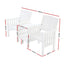 Gardeon Outdoor Garden Bench Loveseat Wooden Table Chairs Patio Furniture White