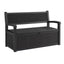 Gardeon Outdoor Storage Box Bench 254L Resin Armset Backrest Lockable Black
