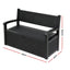 Gardeon Outdoor Storage Box Bench 254L Resin Armset Backrest Lockable Black