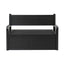 Gardeon Outdoor Storage Box Bench 254L Resin Armset Backrest Lockable Black