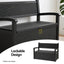 Gardeon Outdoor Storage Box Bench 254L Resin Armset Backrest Lockable Black