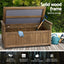 Gardeon Outdoor Storage Bench Box Wooden Garden Toy Tool Sheds Patio Furniture Brown