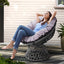 Gardeon Outdoor Chairs Outdoor Furniture Papasan Chair Wicker Patio Garden Grey
