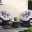 Gardeon Outdoor Lounge Setting Furniture Wicker Papasan Chairs Table Patio Black