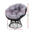 Gardeon Outdoor Lounge Setting Papasan Chairs Table Patio Furniture Wicker Grey