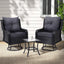 Gardeon 3PC Outdoor Furniture Bistro Set Lounge Wicker Swivel Chairs Table Cushion Brown