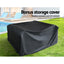 Gardeon 4 PCS Outdoor Lounge Setting Wicker Sofa Set Black Storage Cover