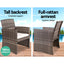 Gardeon 4 PCS Outdoor Lounge Setting Wicker Sofa Set Garden Furniture Grey