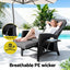 Gardeon Outdoor Recliner Chairs Sun lounge Wicker Lounger Patio Furniture Adjustable Black