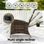 Gardeon Outdoor Recliner Chairs Sun lounge Wicker Lounger Patio Furniture Adjustable Brown