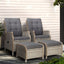 Gardeon Set of 2 Recliner Chairs Sun lounge Outdoor Patio Furniture Wicker Sofa Lounger