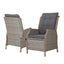 Gardeon Set of 2 Recliner Chairs Sun lounge Outdoor Patio Furniture Wicker Sofa Lounger