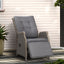 Gardeon Recliner Chairs Sun lounge Wicker Lounger Outdoor Furniture Patio Adjustable Grey