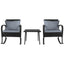 Gardeon 3PC Rocking Chair Table Wicker Outdoor Furniture Patio Bistro Set Black