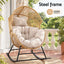 Gardeon Outdoor Egg Rocking Chair Rattan Lounger with Thick Cushion Patio Furniture Natural