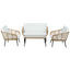Gardeon 4-Piece Outdoor Sofa Set Rattan Lounge Setting Table Chairs