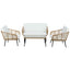 Gardeon 4-Piece Outdoor Sofa Set Rattan Lounge Setting Table Chairs
