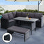 Gardeon Outdoor Dining Set Sofa Lounge Setting Chairs Table Bench Black Cover