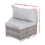 Gardeon 2 PCS Outdoor Sofa Set Rattan Modular Chair Garden Patio Furniture Grey