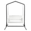 Gardeon Wooden 2-Seater Outdoor Swing Chair with Black Stand White Hanging Chair