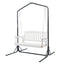 Gardeon Wooden 2-Seater Outdoor Swing Chair with Black Stand White Hanging Chair