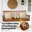 Gardeon Porch Outdoor Swing Chair Patio Furniture Wooden Bench 2 Seat Cup Holder