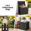 Gardeon Outdoor Storage Box 118L Container Lockable Garden Toy Tool Rattan-Texture Black
