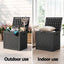 Gardeon Outdoor Storage Box 118L Container Lockable Garden Toy Tool Rattan-Texture Black