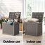 Gardeon Outdoor Storage Box 118L Container Lockable Garden Toy Tool Rattan-Texture Brown