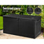 Gardeon Outdoor Storage Box 270L Container Lockable Garden Bench Tool Shed Black