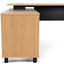 1.8m Executive Desk Left Return with Black Legs - Natural
