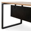 1.8m Executive Desk Left Return with Black Legs - Natural