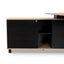 1.8m Executive Desk Left Return with Black Legs - Natural