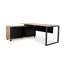 1.8m Executive Desk Left Return with Black Legs - Natural