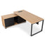 1.8m Executive Desk Left Return with Black Legs - Natural