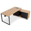 1.8m Executive Desk Right Return with Black Legs - Natural