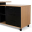 1.8m Executive Desk Right Return with Black Legs - Natural