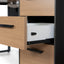 1.6m Single Seater Natural Office Desk - Black Legs